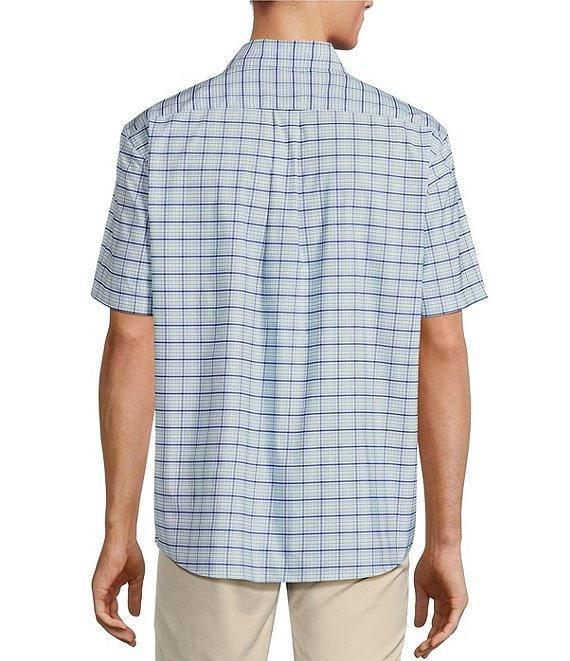 Roundtree & Yorke The Traveler Performance Short Sleeve Plaid Print Sport Shirt Product Image