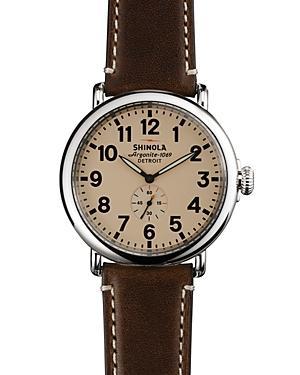 Mens 47mm Runwell Mens Watch, Cream/Dark Brown Product Image