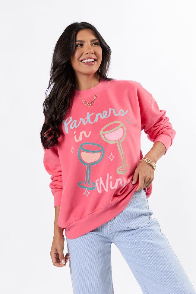 Partners in Wine Light Red Graphic Sweatshirt Product Image