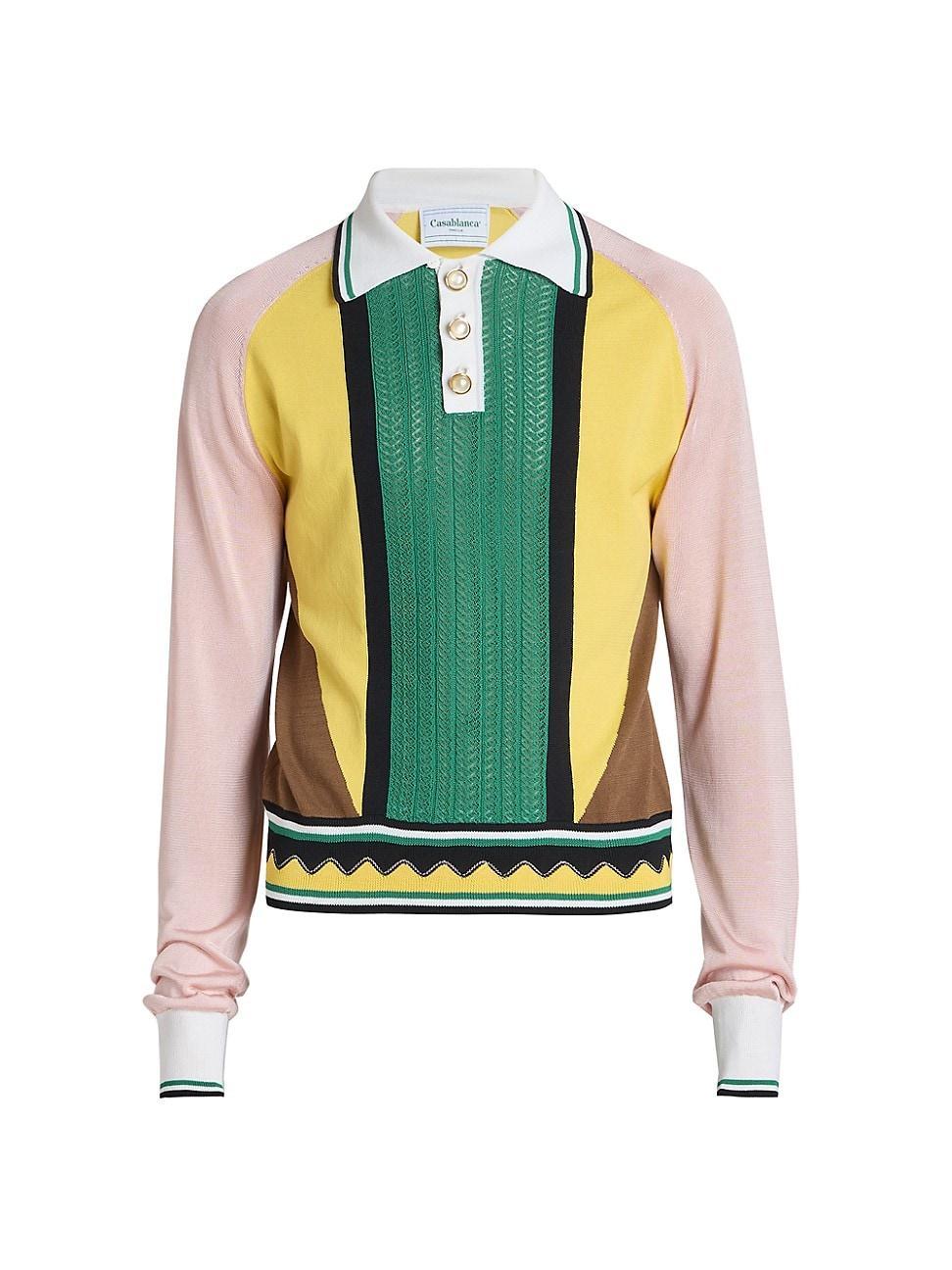 Casablanca Graphic Long Sleeve Knit Shirt in Multi Product Image