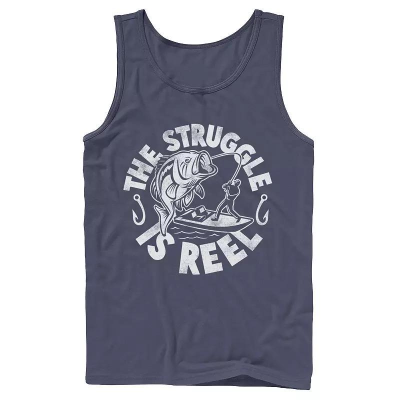 Men's Struggle Is Reel Text Tank Top, Size: XL, Black Product Image