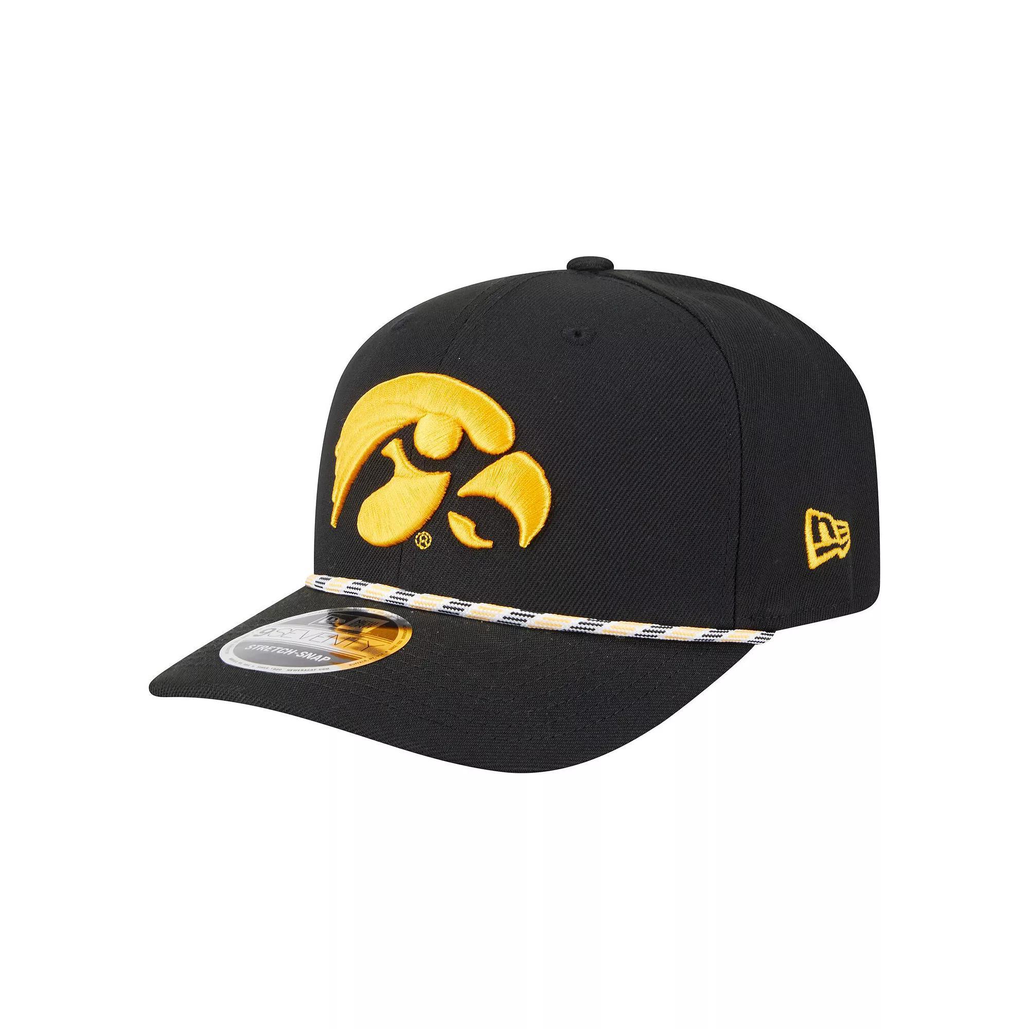 Men's New Era Black Iowa Hawkeyes Game Day Multi-Rope 9SEVENTY Stretch-Snap Hat Product Image