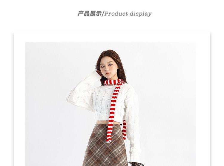 High Waist Plaid Mini A-Line Skirt Product Image