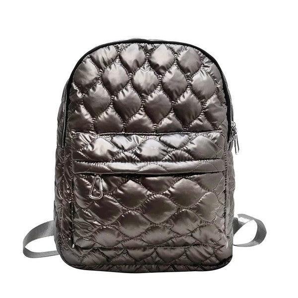 Jade Metallic Puffer Backpack Product Image