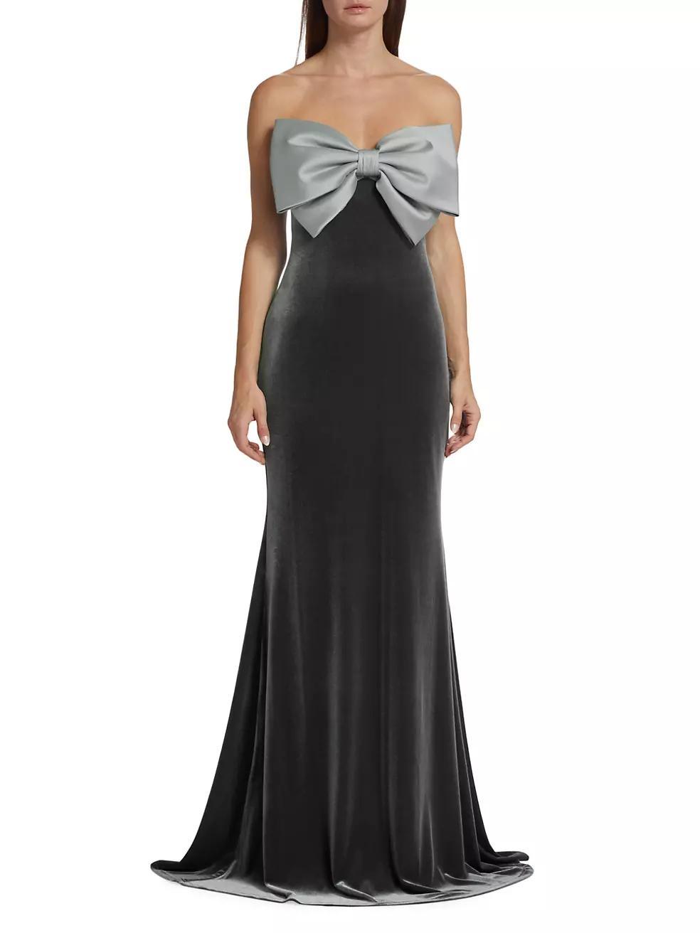 Strapless Bow Floor-Length Gown Product Image