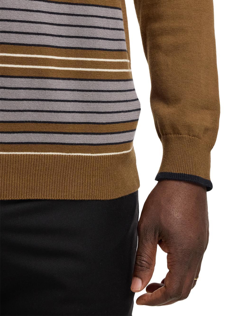 Cotton Three Button Polo - Brown Product Image