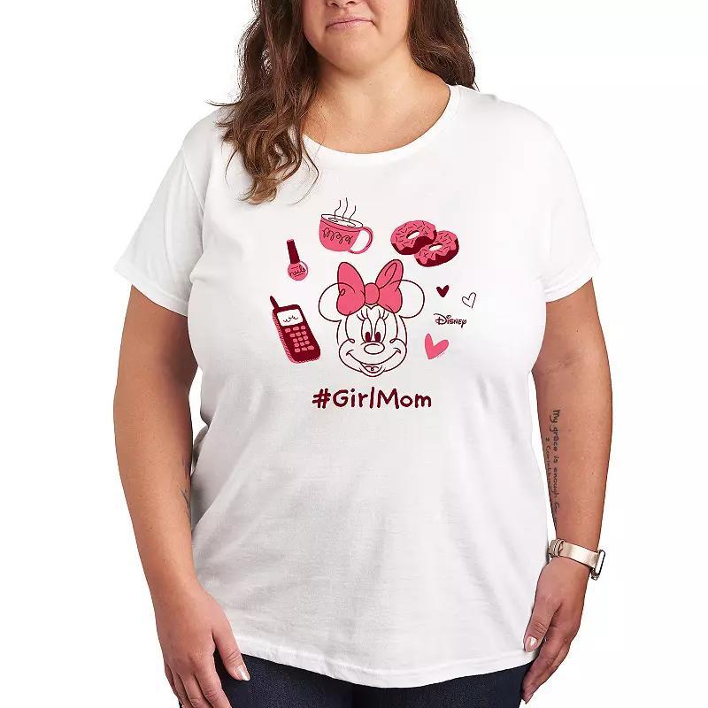 Disney's Minnie Mouse Plus Girl Mom Graphic Tee, Women's, Size: 2XL, Beige Product Image