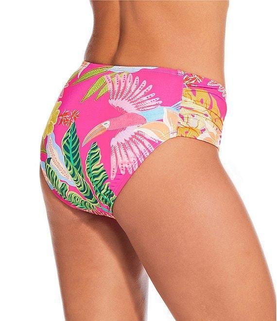Gibson & Latimer Rainforest Jungle Side Shirred Mid Rise Swim Bottom Product Image