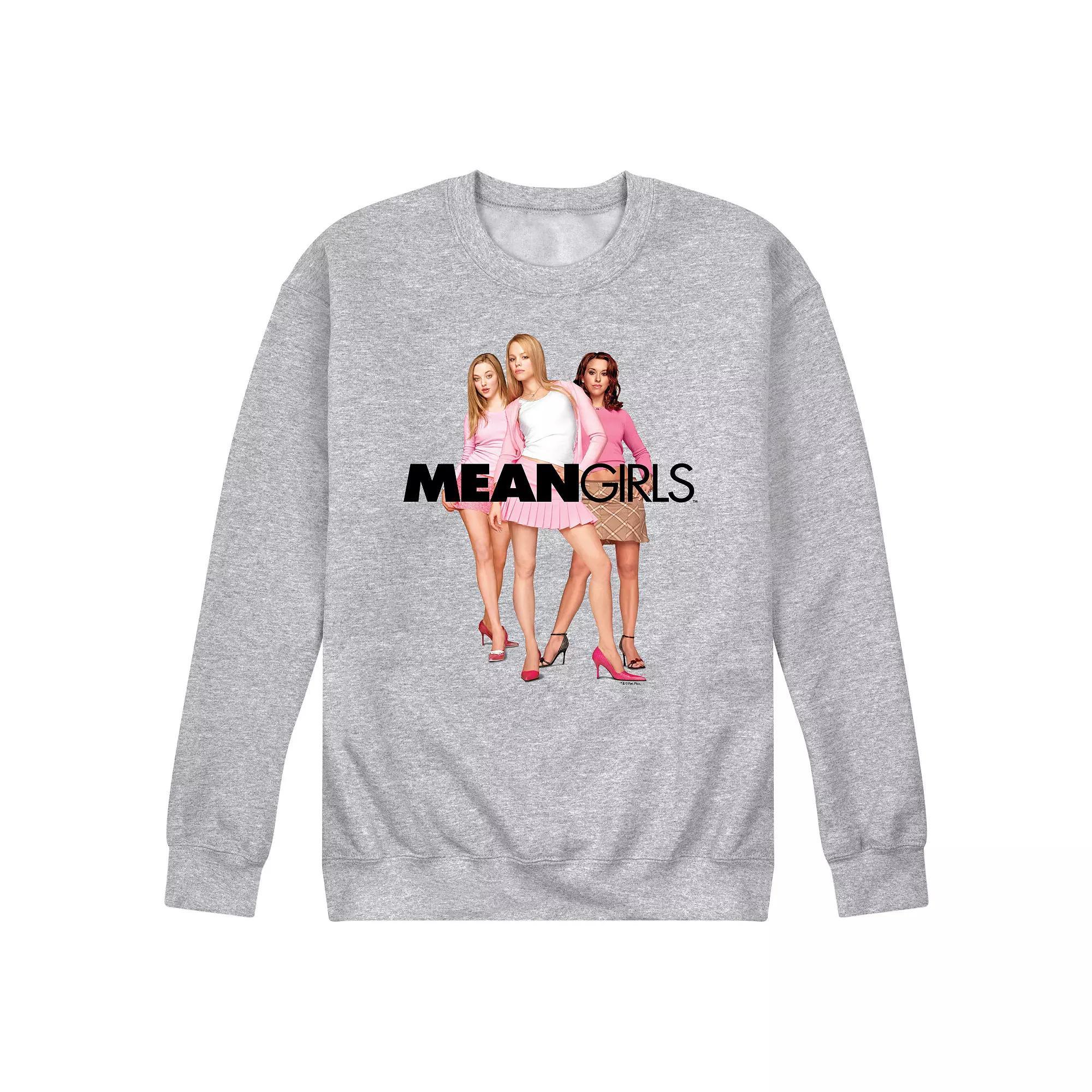 Men's Mean Girls Poster Fleece Sweatshirt, Size: Large, Grey Gray Product Image