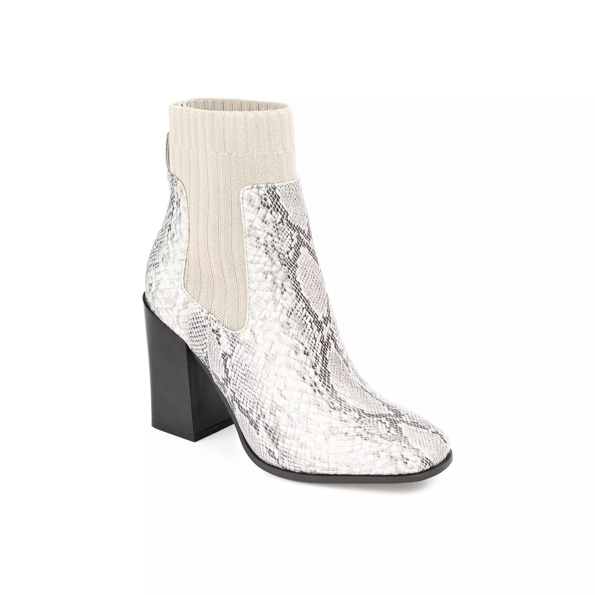 Journee Adalia Tru Comfort Foam™ Women's Block Heel Ankle Boots, Size: 8.5, Snake Product Image