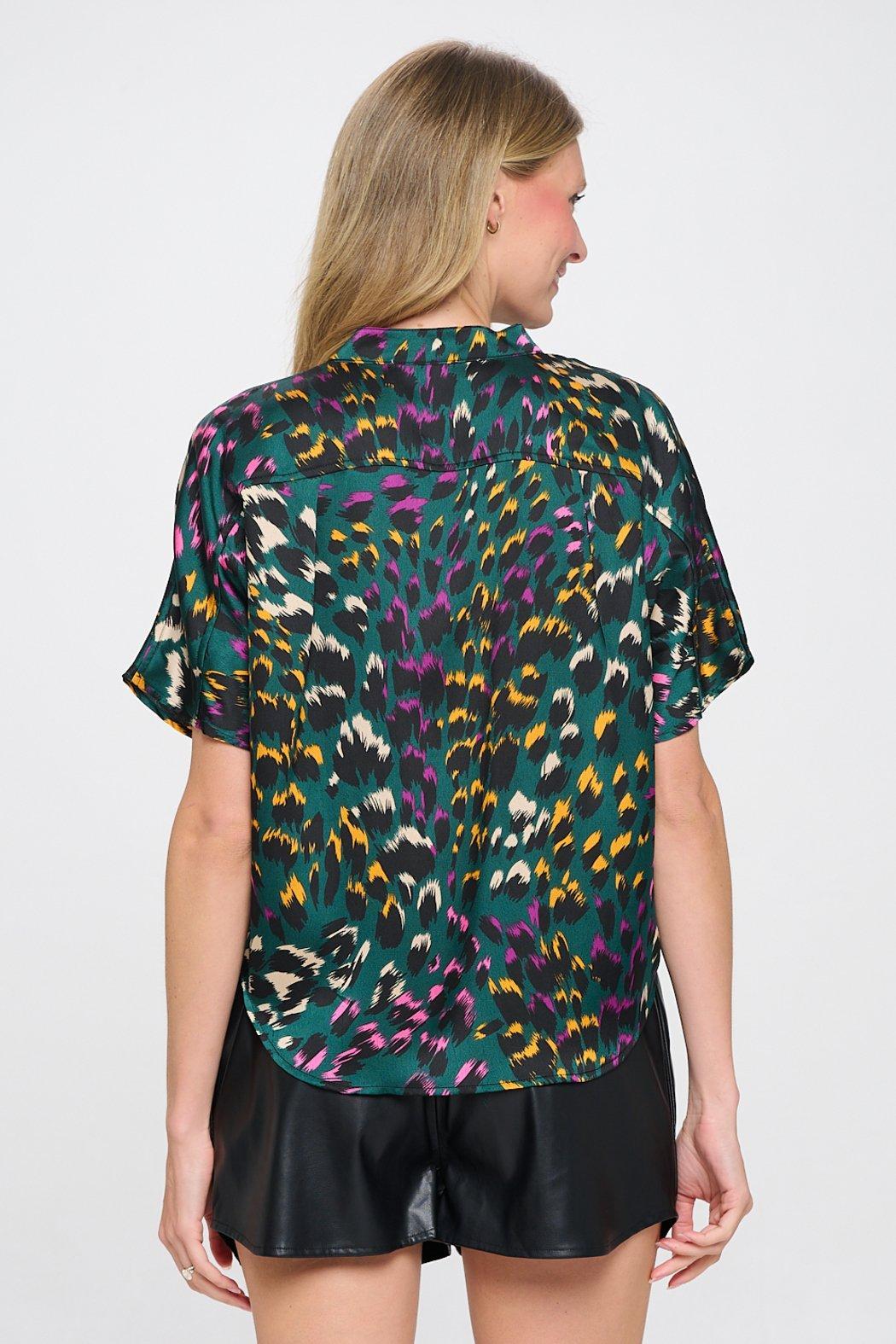 Leopard Green Kaii Top Product Image