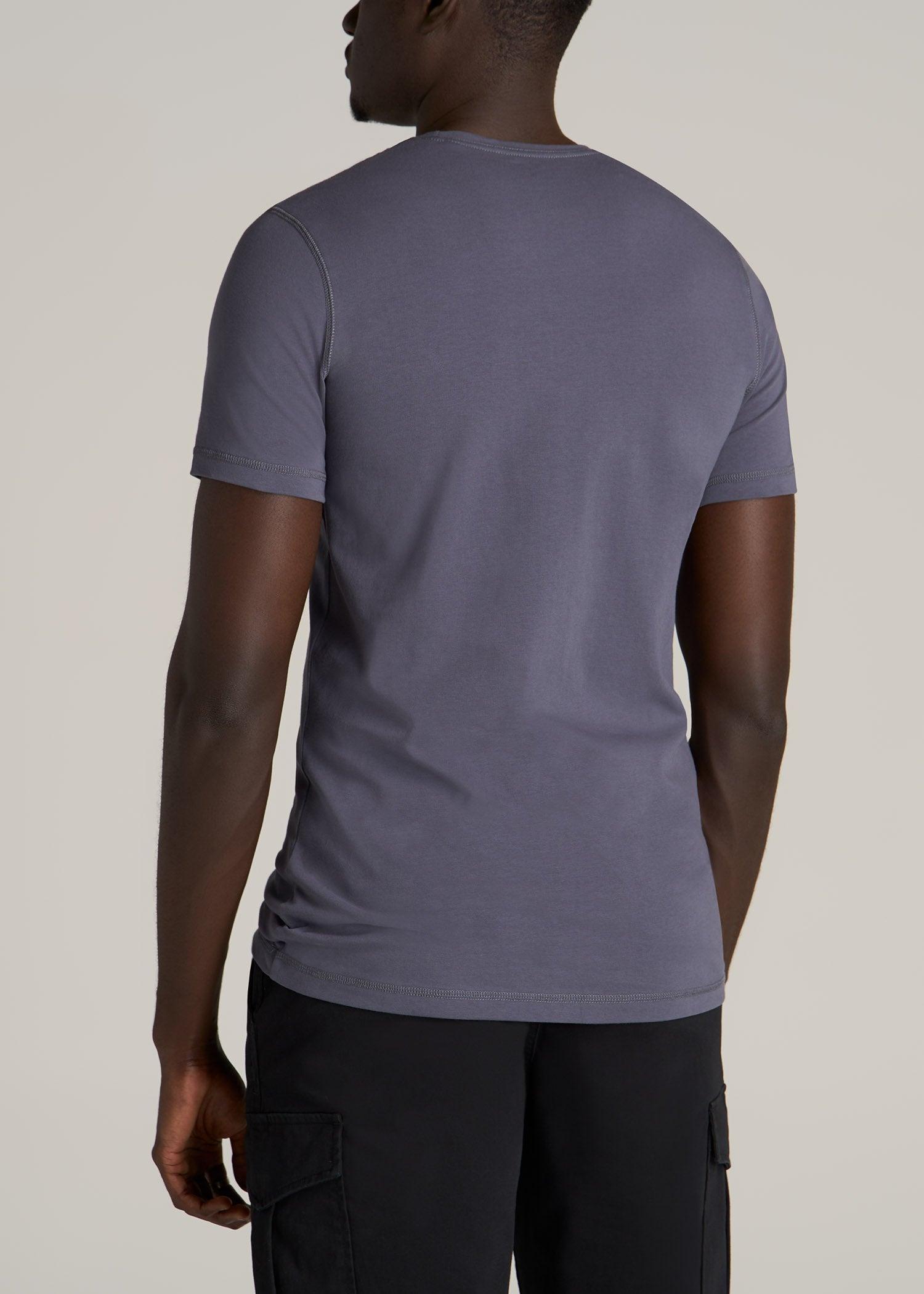 The Essential SLIM-FIT Crewneck Tee for Tall Men in Grey Blue Product Image