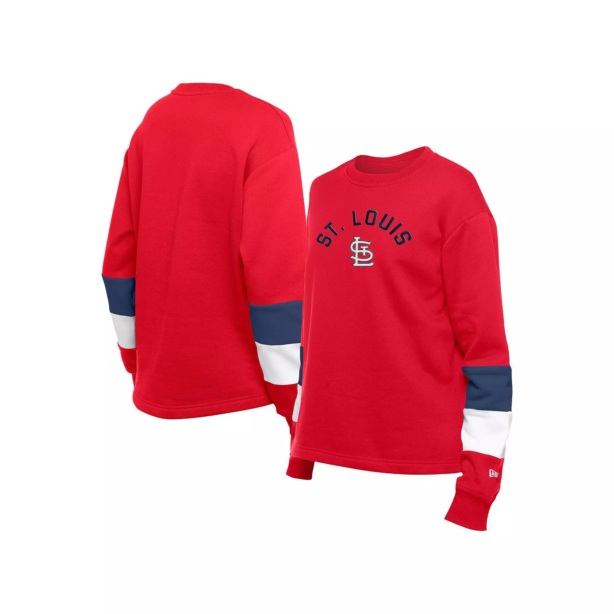 Women's New Era  Red St. Louis Cardinals Game Day Color Pullover Sweatshirt, Size: 2XL Product Image