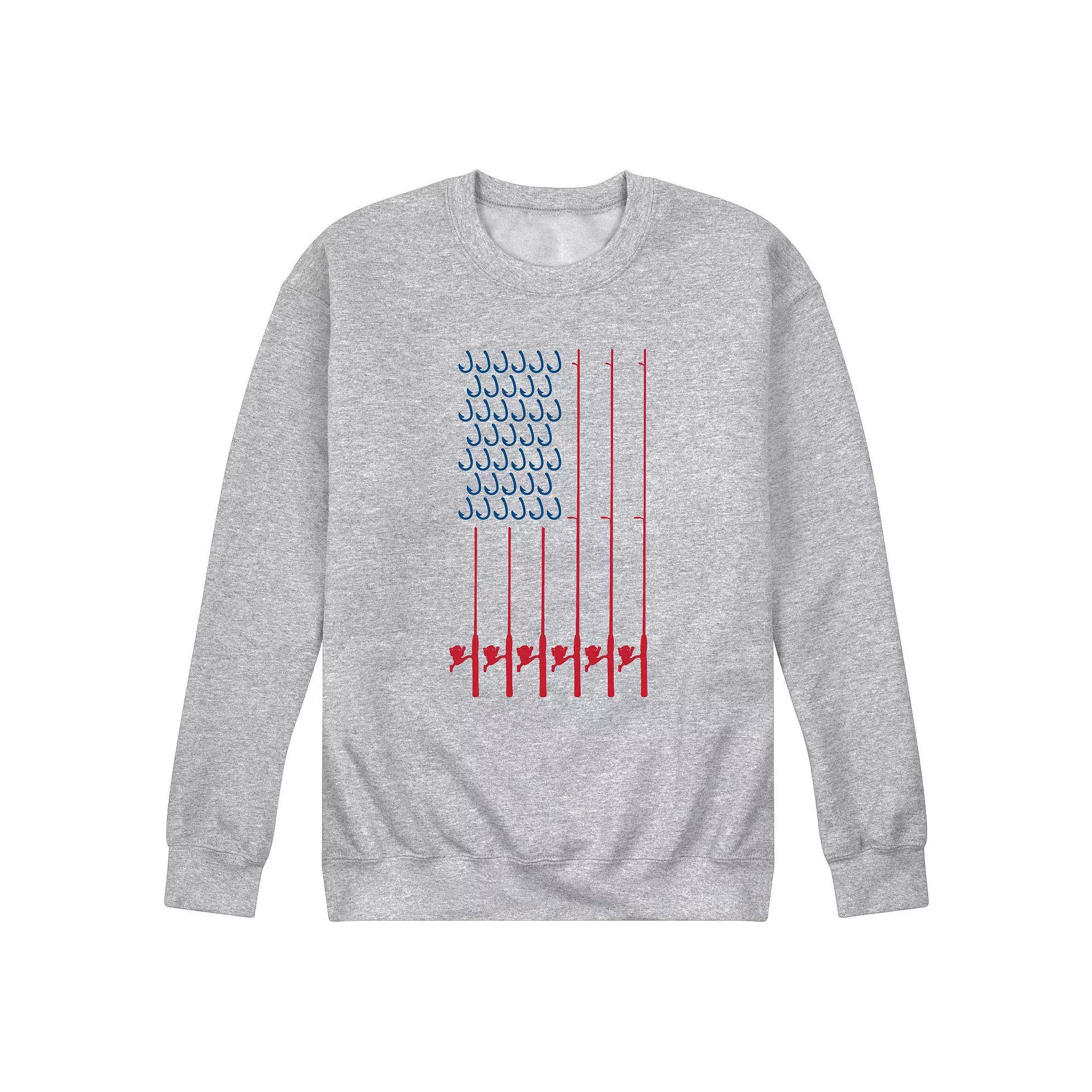 Men's Fishing Pole Flag Fleece Sweatshirt,  Product Image