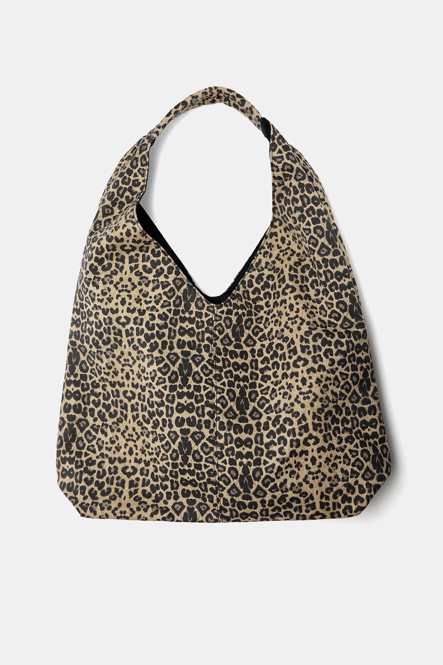 Leopard print canvas shopper bag Product Image