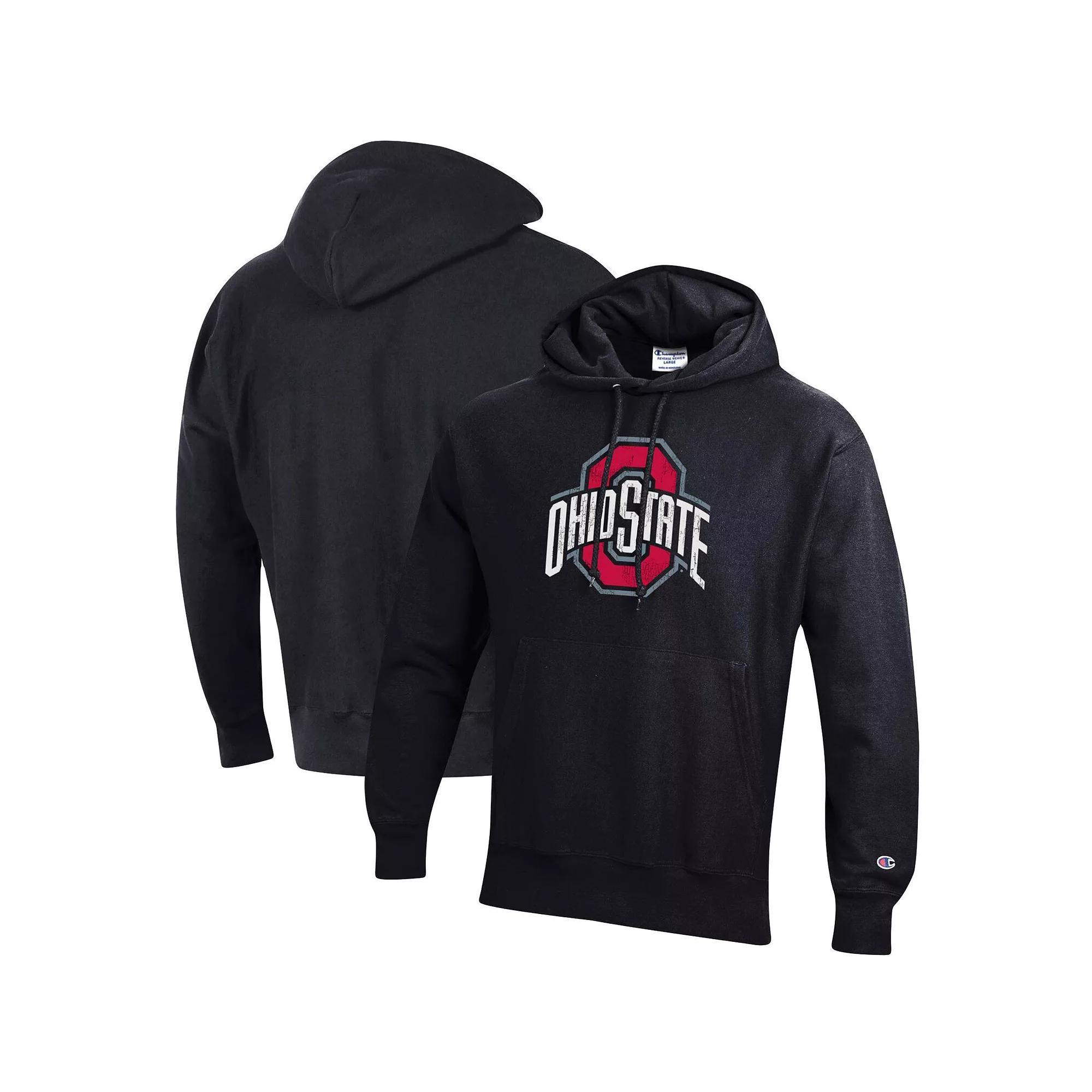 Men's Champion Scarlet Ohio State Buckeyes Vault Logo Reverse Weave Pullover Hoodie,  Product Image