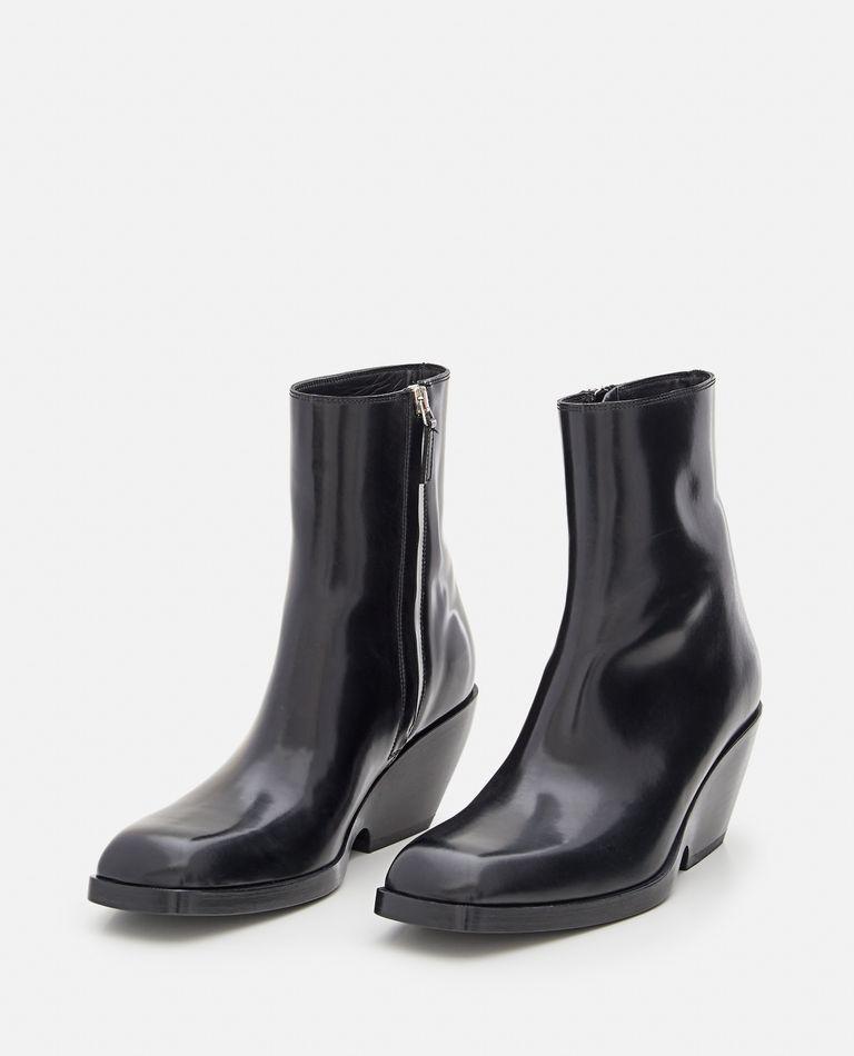 KHAITE Hooper Leather Ankle Boots In Black Product Image