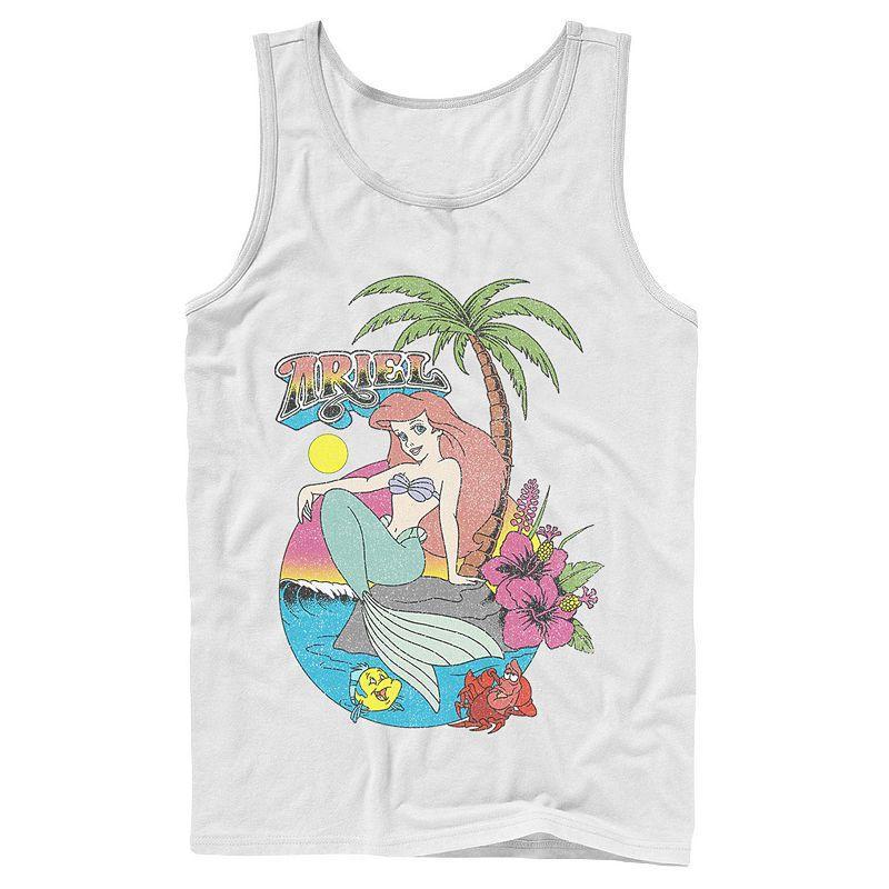 Mens Disney Little Mermaid Distressed Ariel Logo Tank Top Product Image