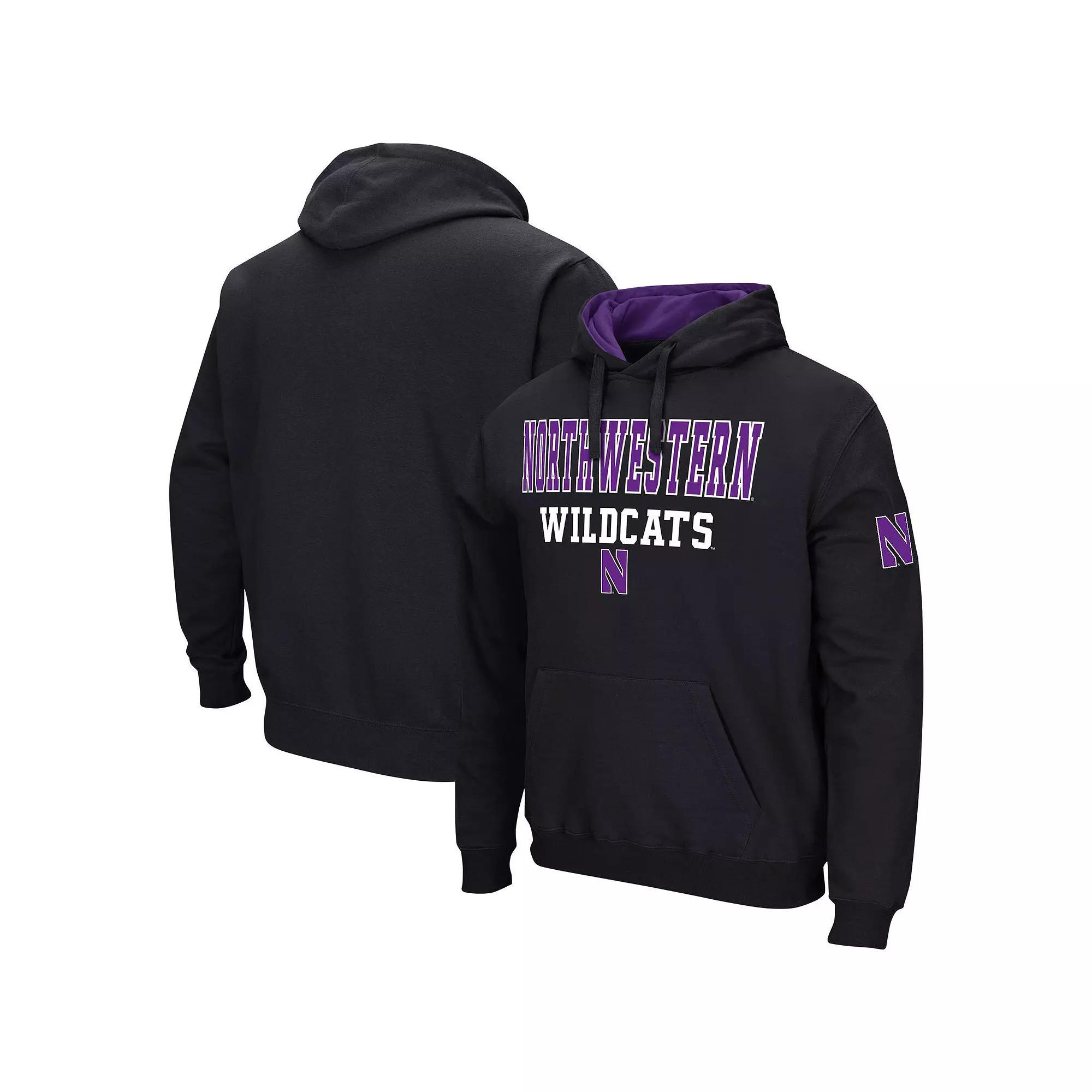 Men's Colosseum Black Northwestern Wildcats Sunrise Pullover Hoodie,  Product Image