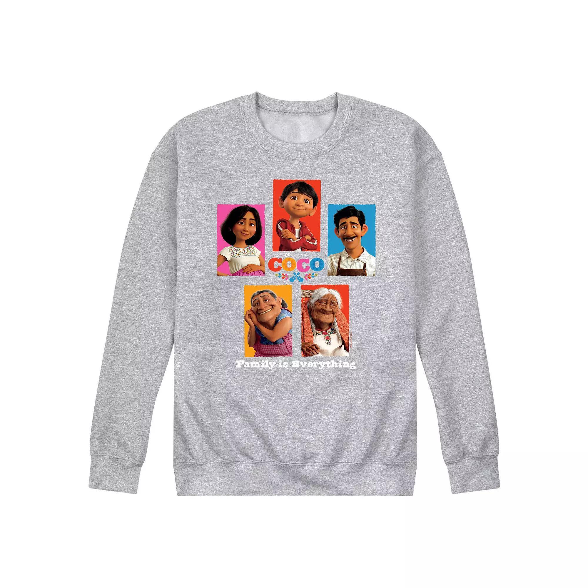 Disney / Pixar's Coco Men's Family Is Everything Fleece Sweatshirt, Size: Medium, Gray Product Image