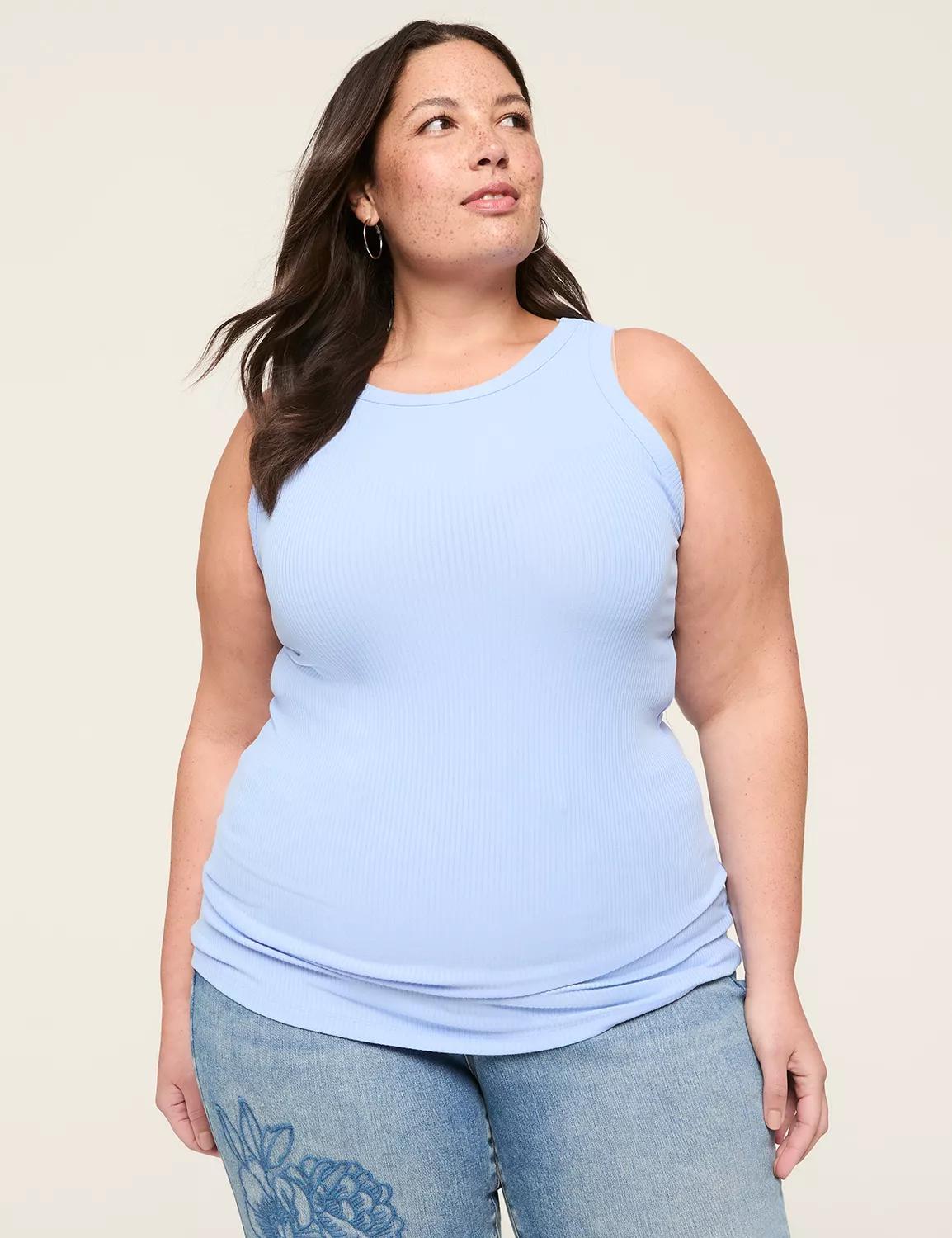 High-Neck Rib Tank Product Image