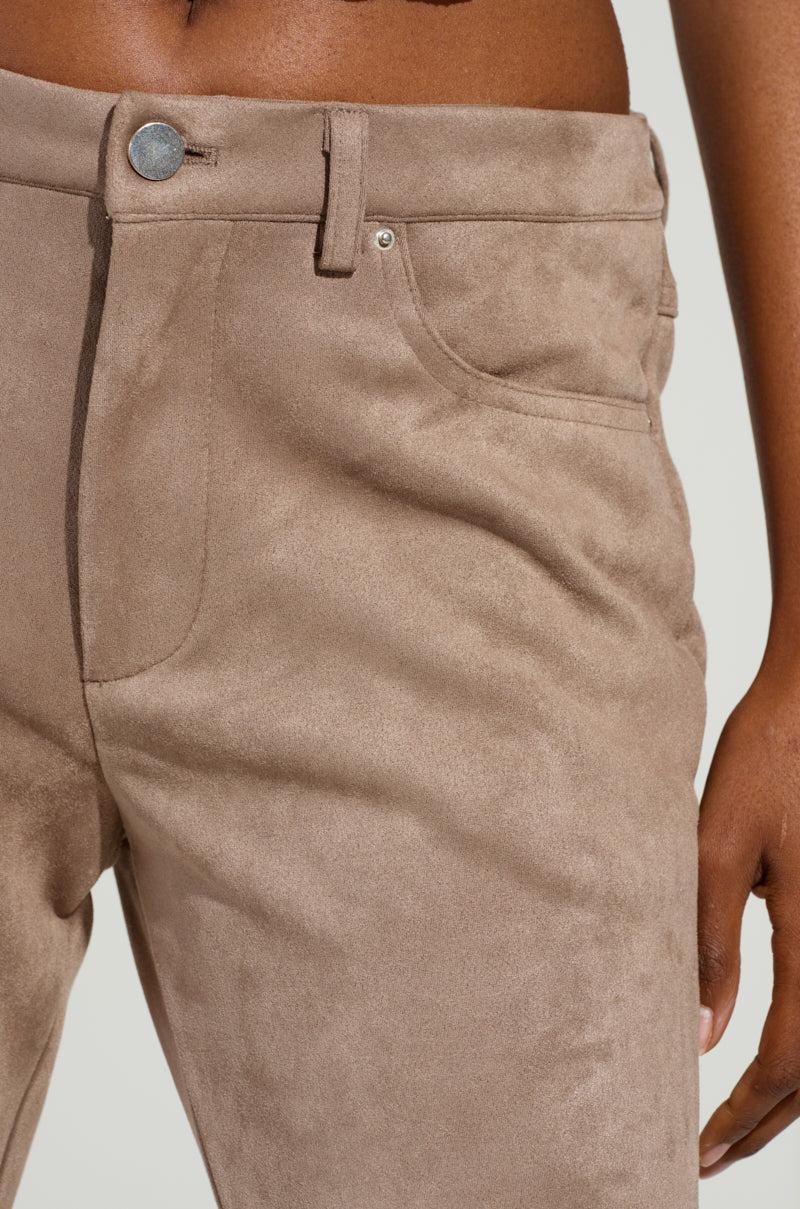 SOFIA FAUX SUEDE FLARE PANTS Product Image