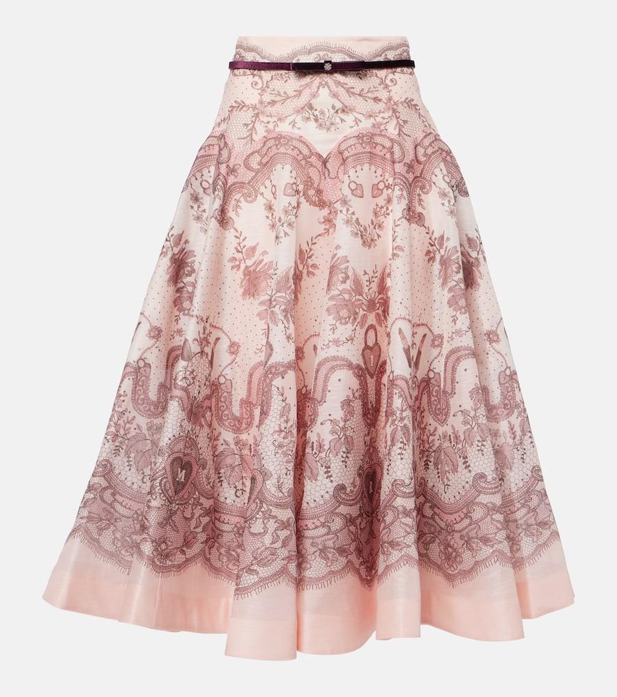 ZIMMERMANN Printed Mid-length Dress In Pink Product Image