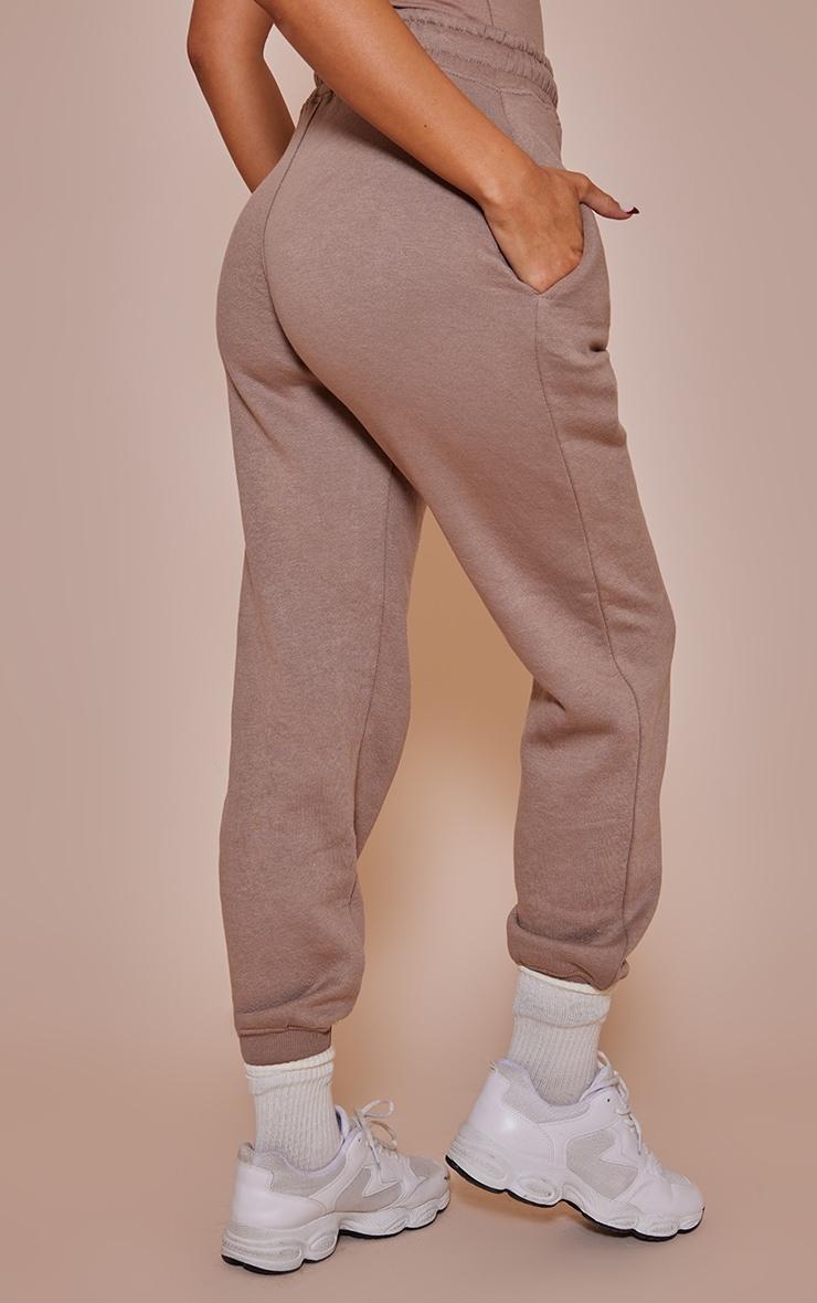 PRETTYLITTLETHING Toffee Logo High Waisted Cuffed Sweatpant Product Image