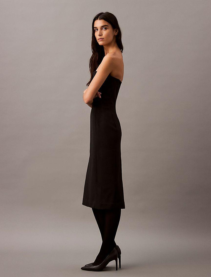 Brushed Wool Blend Strapless Dress Product Image