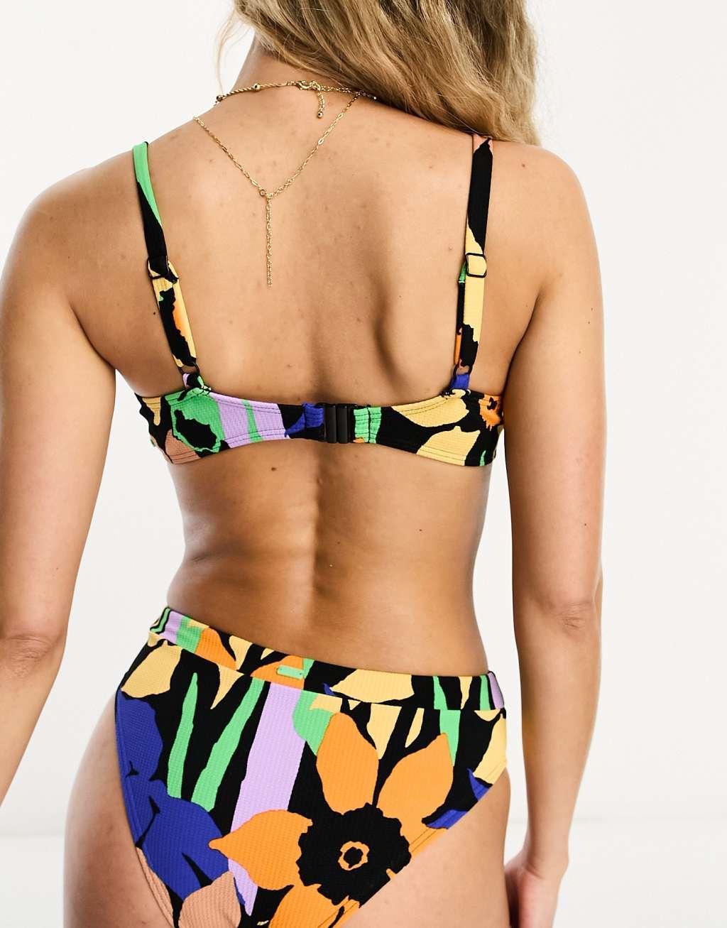 Roxy Color Jam underwire bikini top in floral print  Product Image