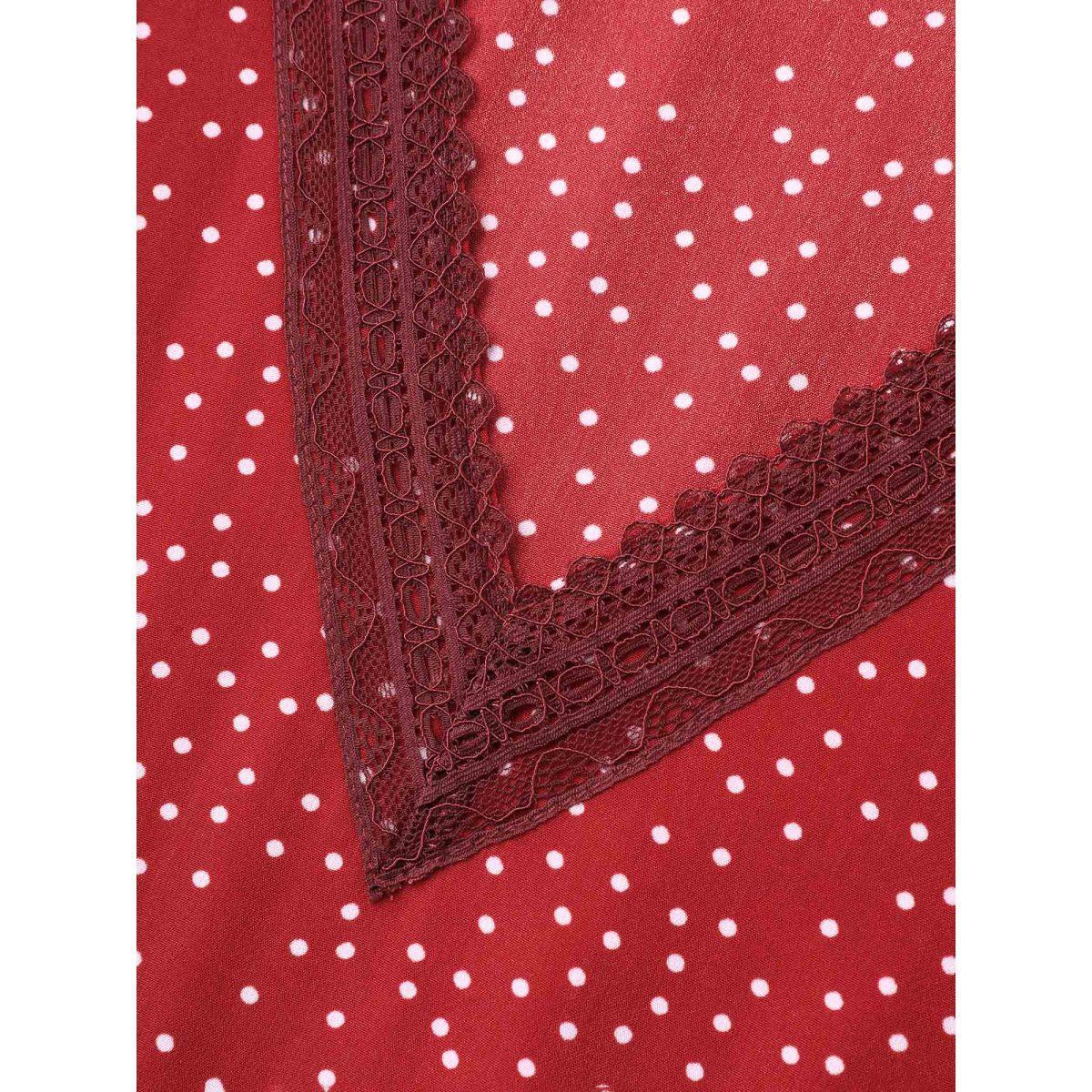 Plus Size Polka Dots Lace Waist-Cinched Midi Dress Scarlet Women V-neck Short sleeve Curvy BloomChic 12/L Product Image