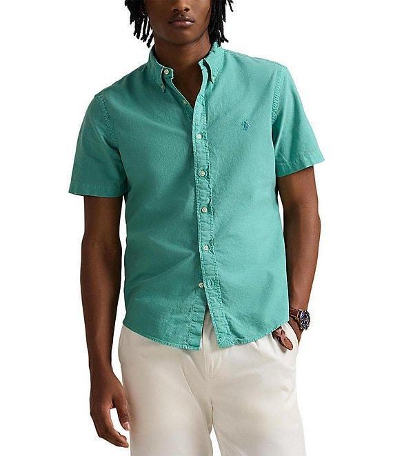 Polo Ralph Lauren Solid Garment-Dye Oxford Short Sleeve Woven Shirt Product Image