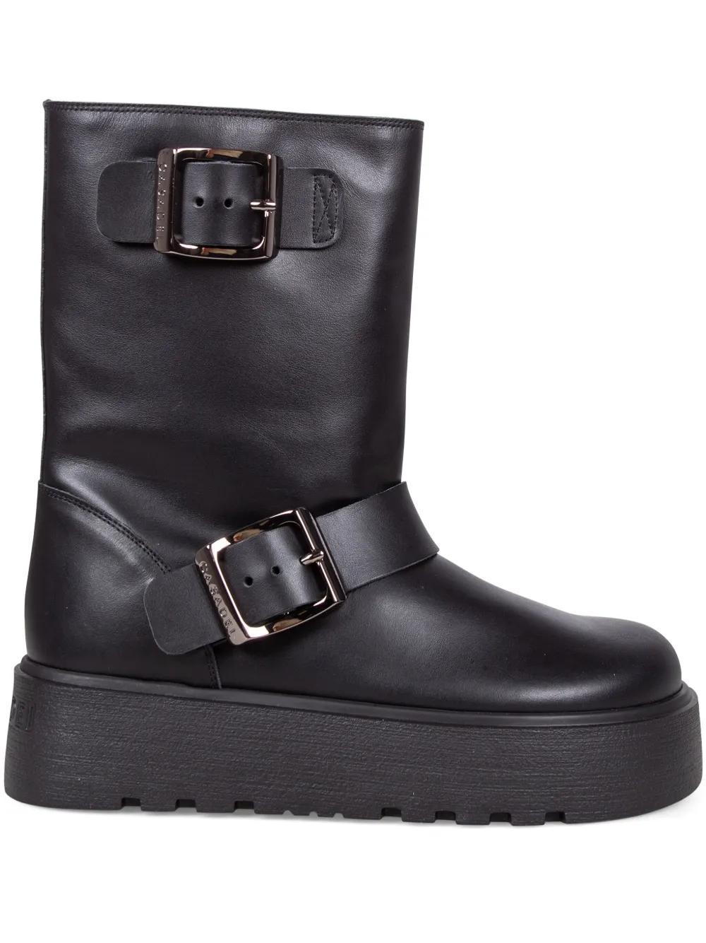 CASADEI Leather Boots In Black Product Image