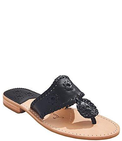 Jack Rogers Jacks Leather Flat Thong Sandals Product Image