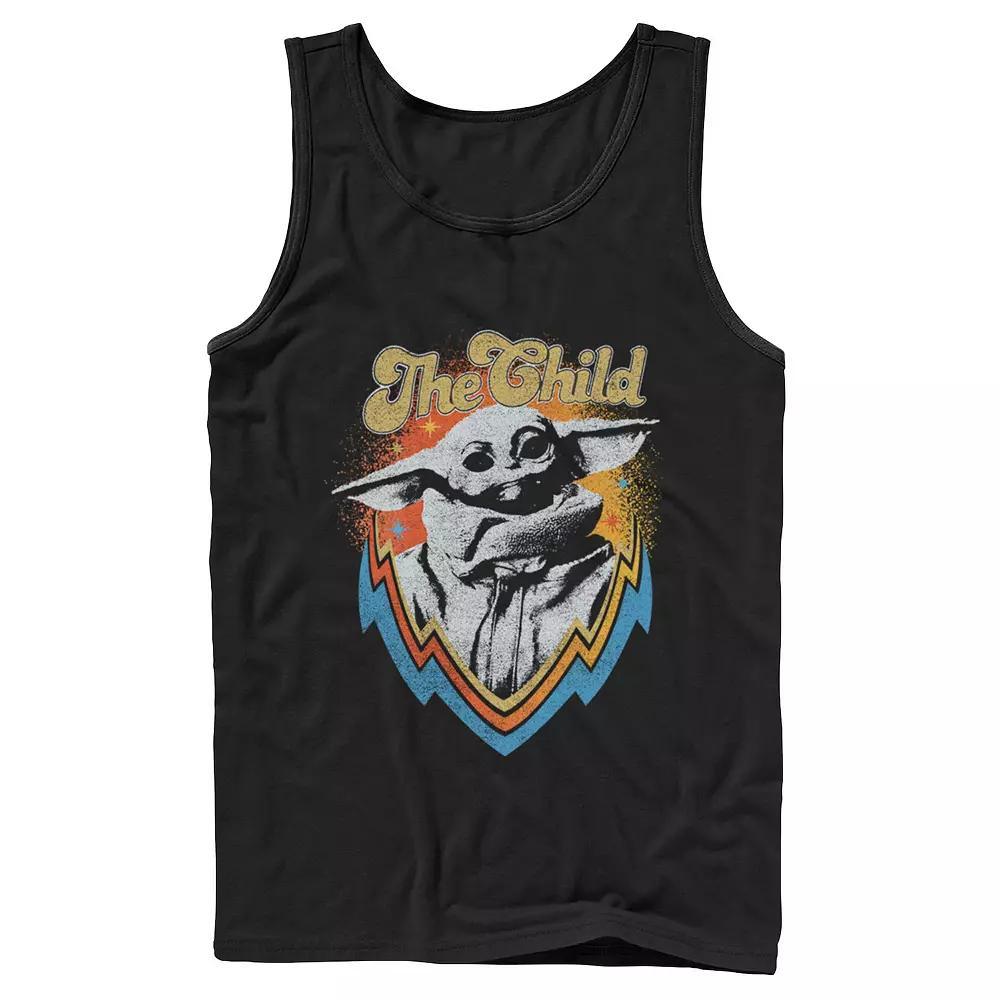 Men's The Mandalorian The Child Aka Baby Yoda Retro Badge Tank Top,  Product Image