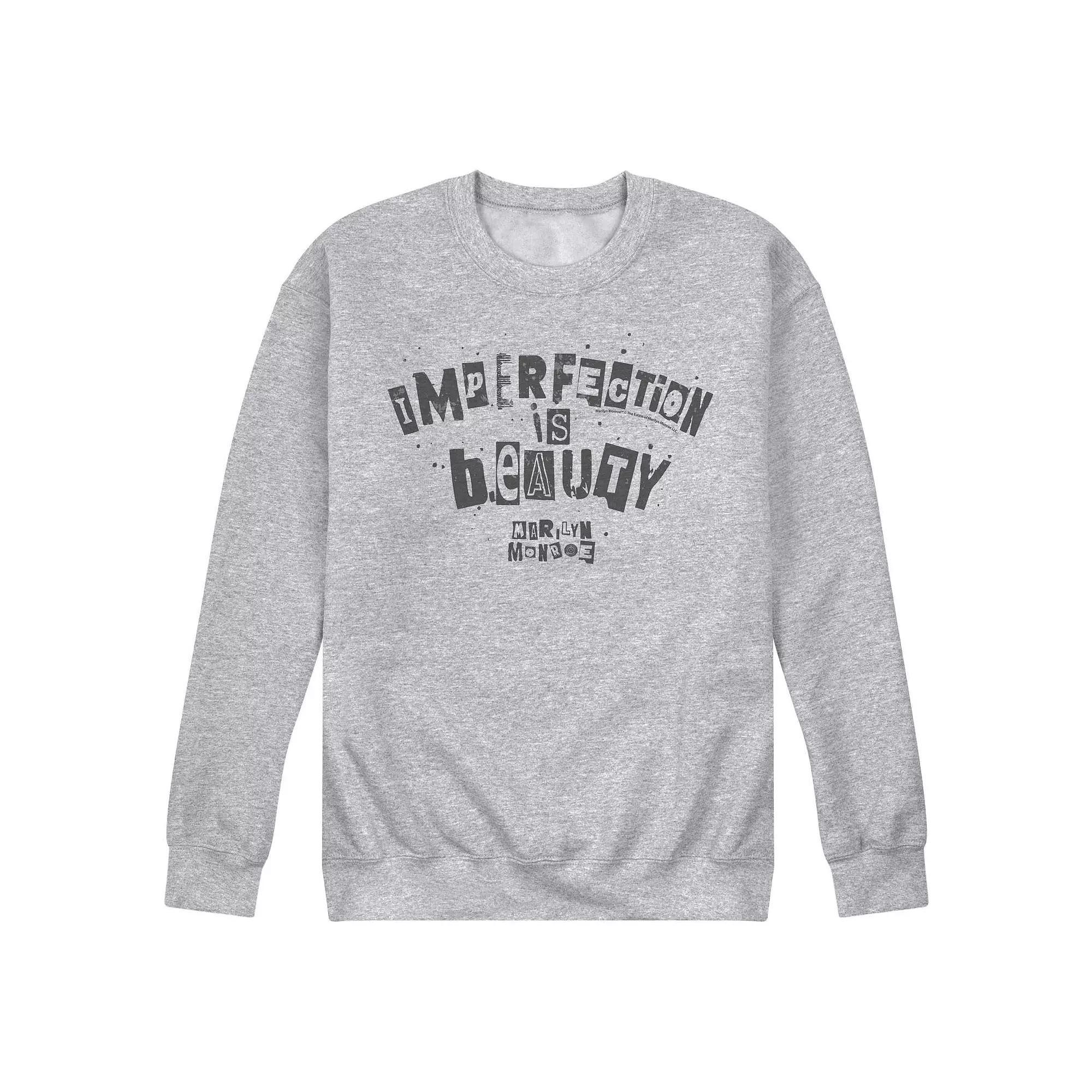 Men's Marilyn Monroe Imperfection Sweatshirt, Size: XXL, Gray Product Image