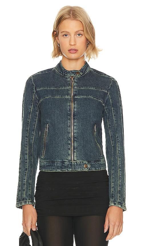 Free People Fast Lane Denim Moto (Alchemy) Women's Vest Product Image