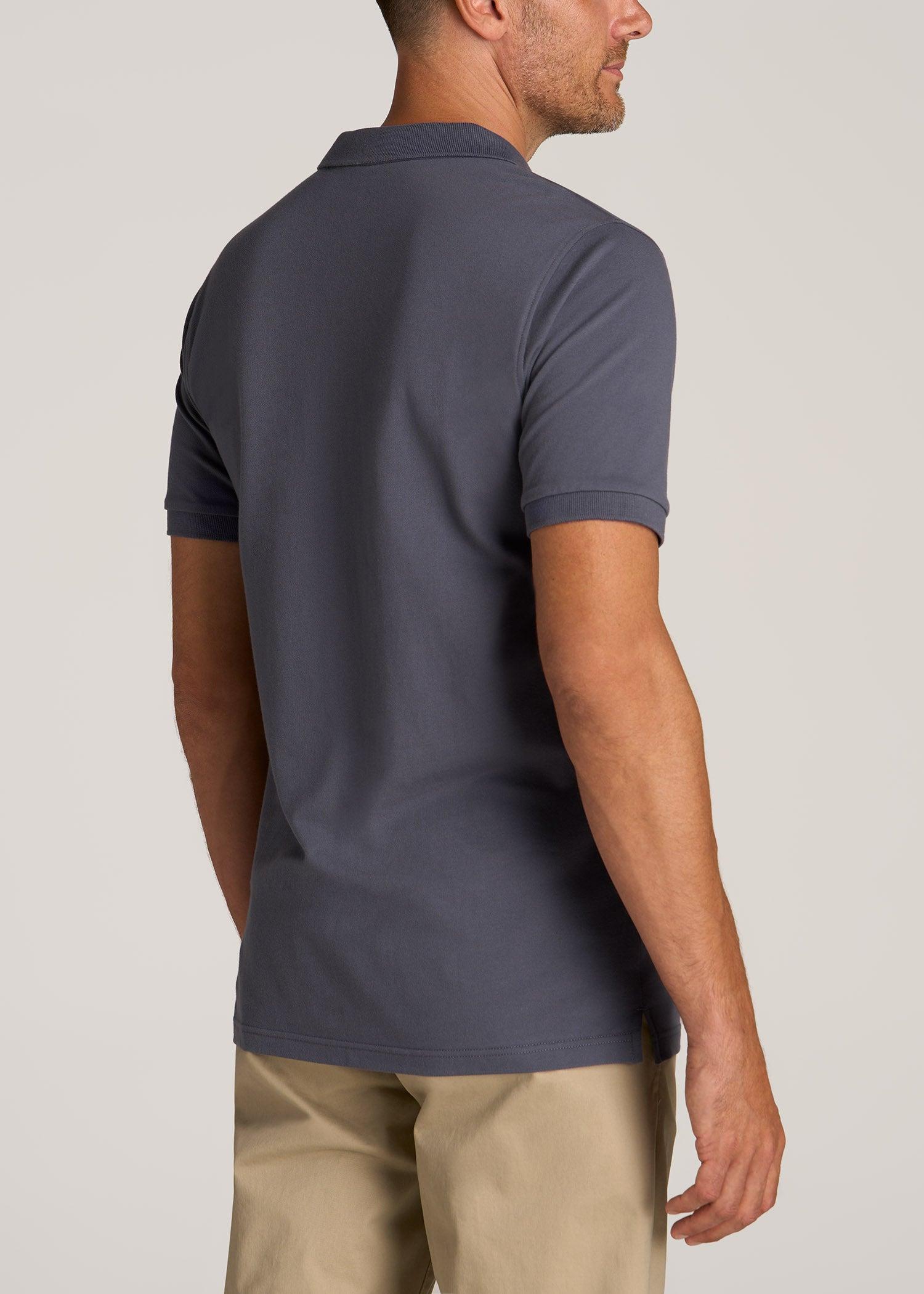 Men's Tall Classic Polo with Embroidered Logo in Vapor Grey Product Image