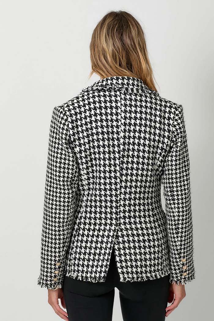 Houndstooth Fray Detail Blazer Product Image