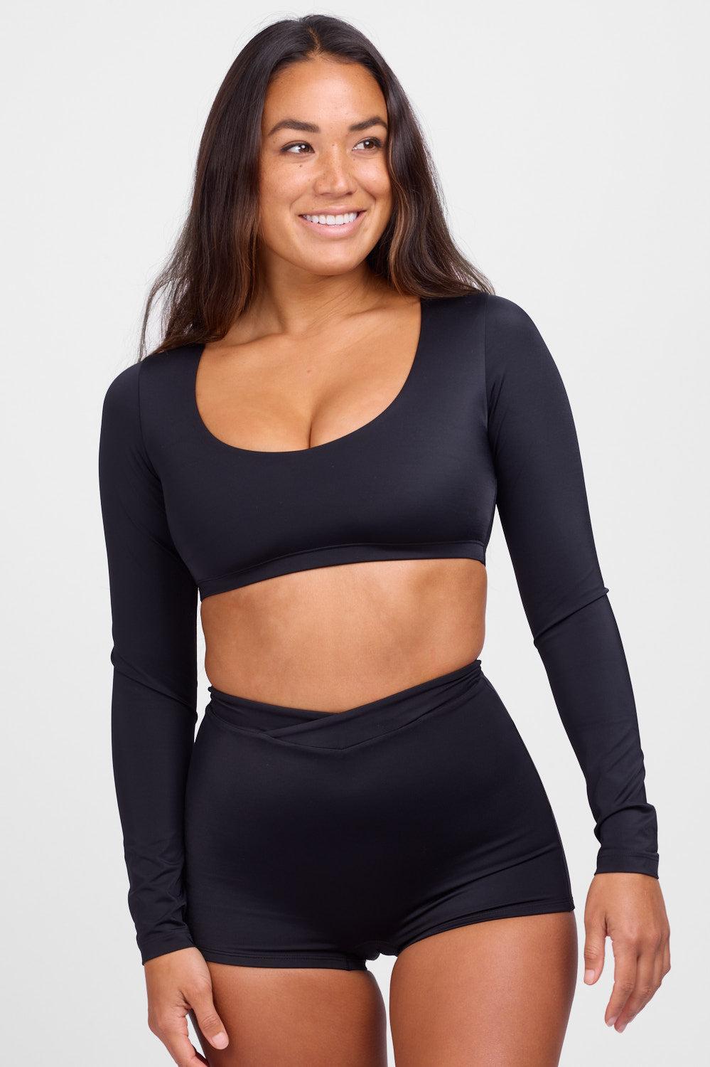 Avalon Long Sleeve Crop Rashguard - Kelp Female Product Image