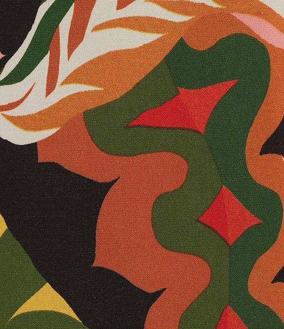 Eva Varro Border Block Printed Boat Neck Elbow Sleeve Coordinating Tunic Product Image