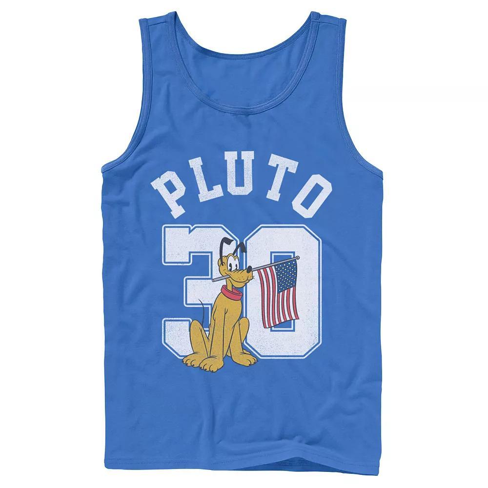 Disney's Mickey And Friends Pluto Men's American Flag Collegiate Tank Top,  Product Image