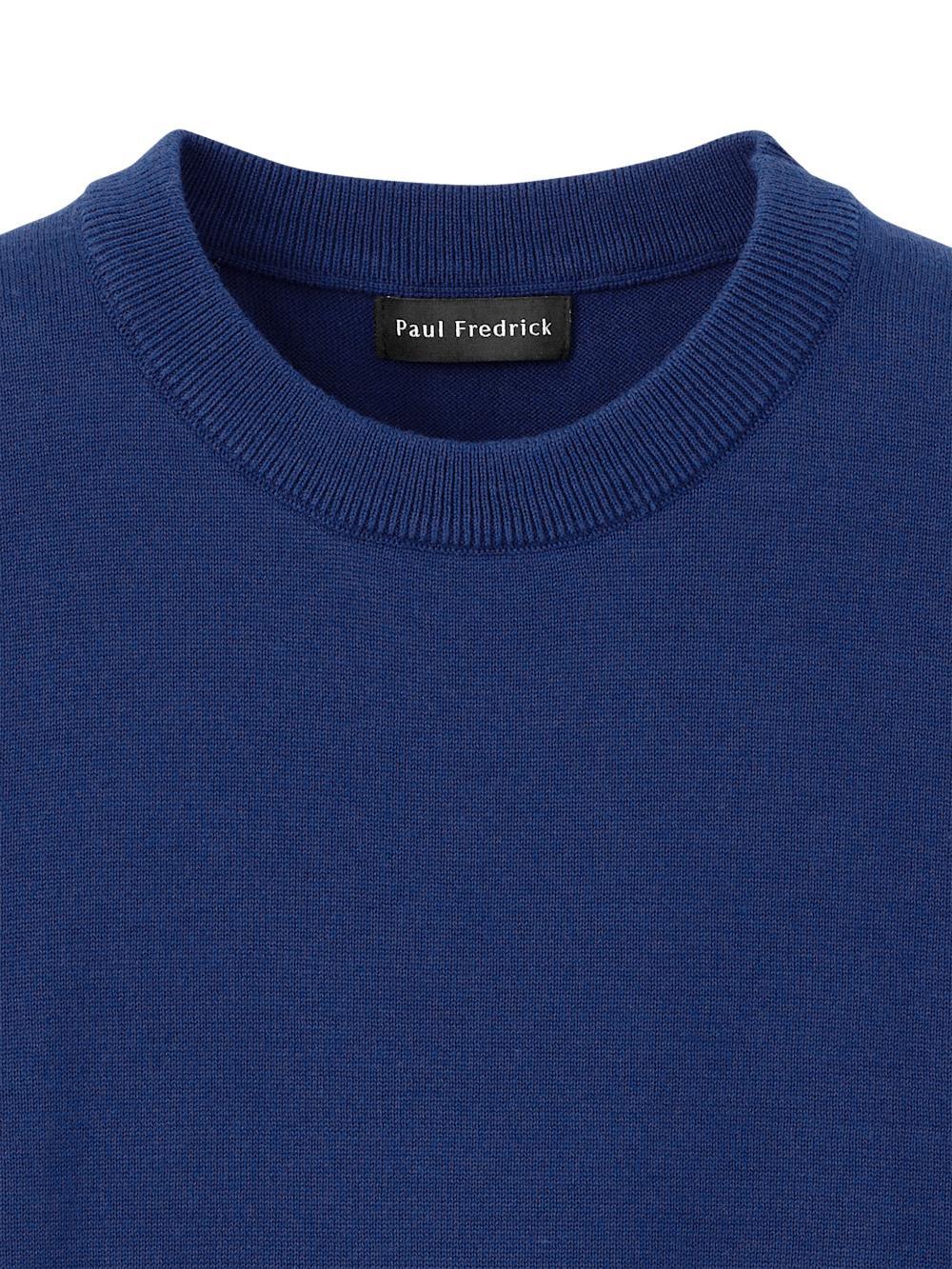 Supima Cotton Crew Neck Sweater - Navy Product Image