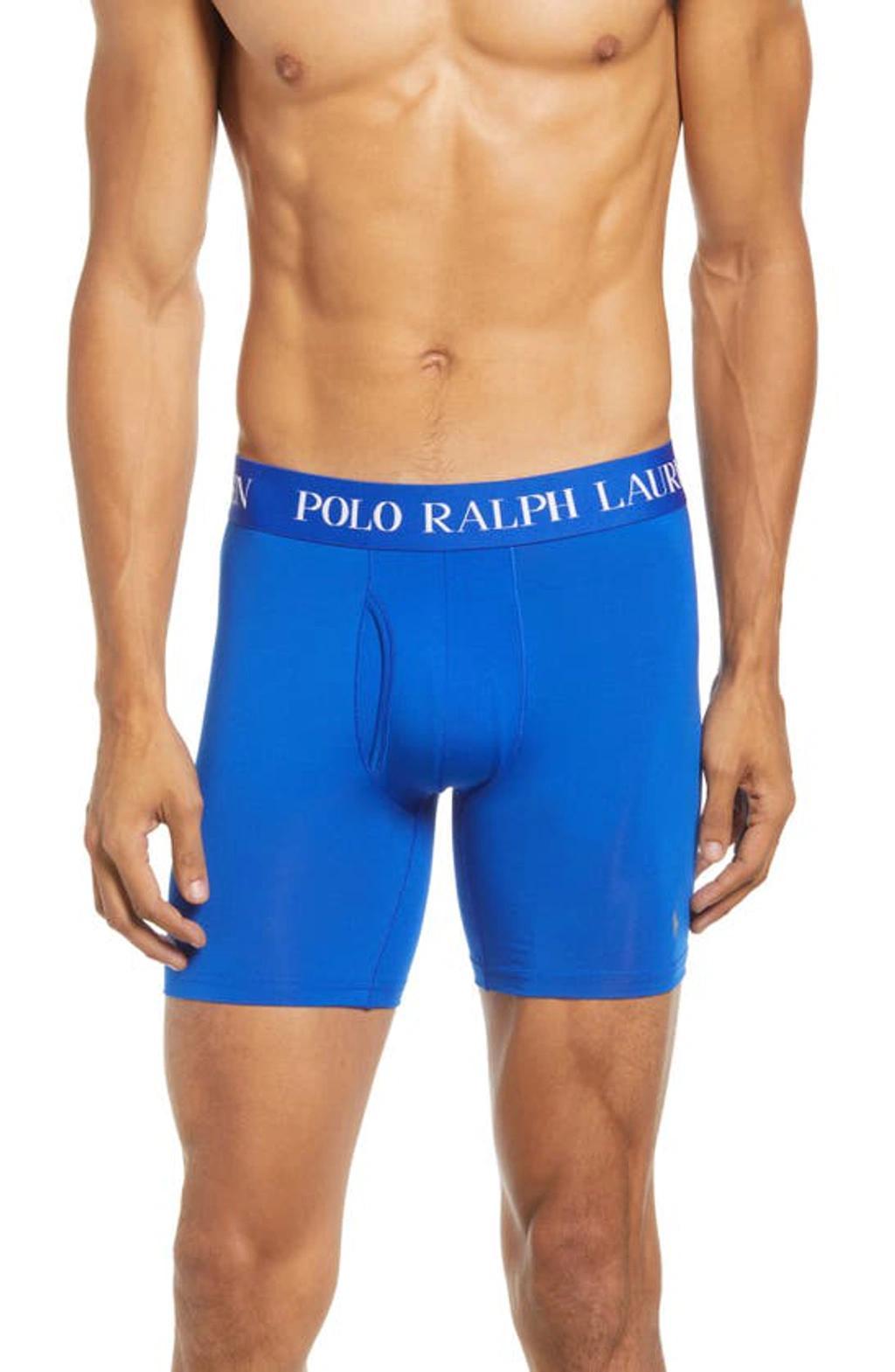 POLO RALPH LAUREN Assorted 3-pack 4d Flex Performance Mesh Boxer Briefs In Blue Multi Product Image