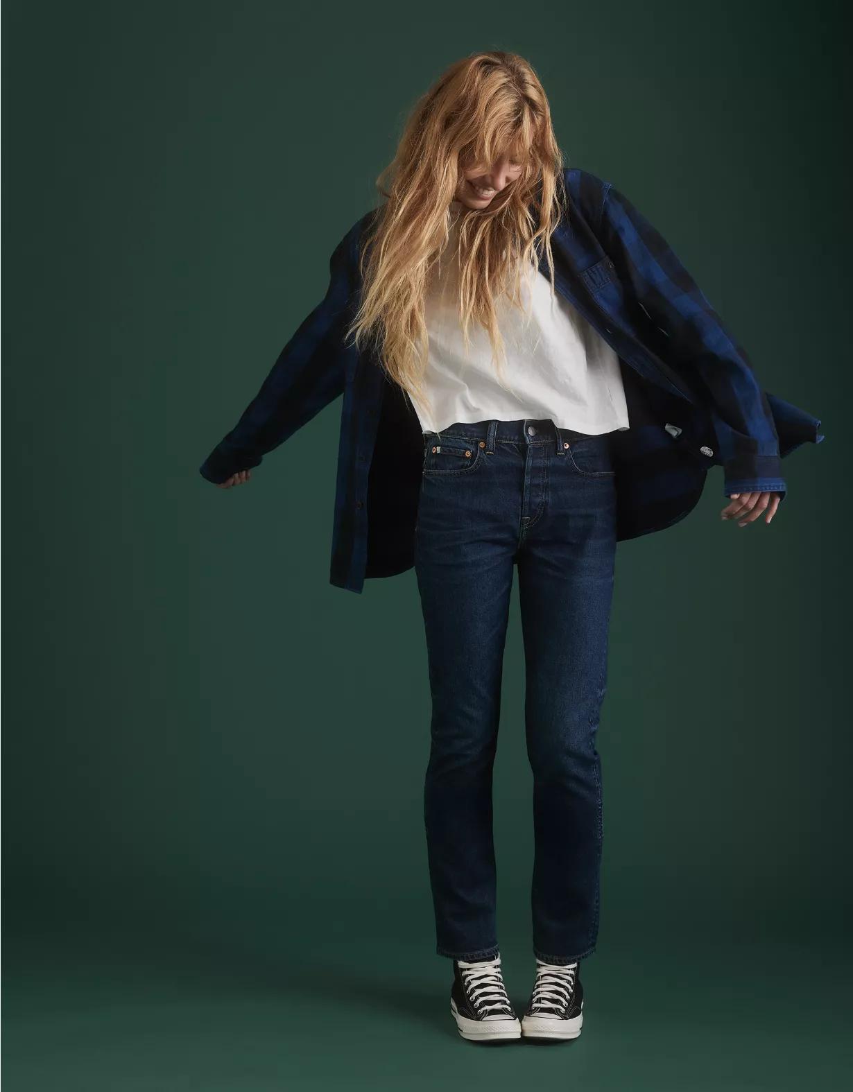 AE77 Premium Straight Crop Jean Product Image