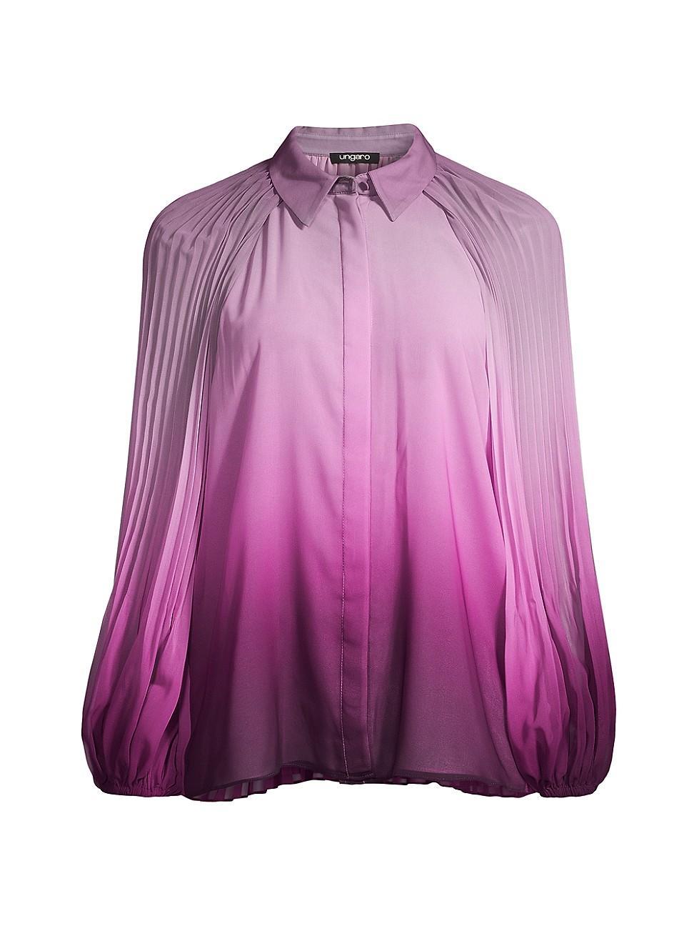 Womens Julia Pleated Ombr Blouse Product Image