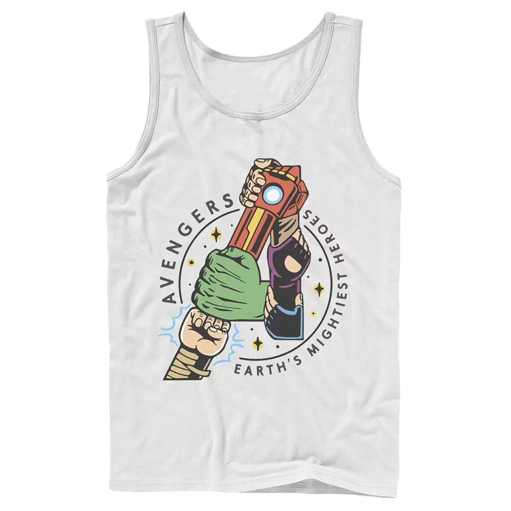 Men's Marvel Avengers Lock Arms Chest Logo Tank Top, Boy's, Size: XL, White Product Image