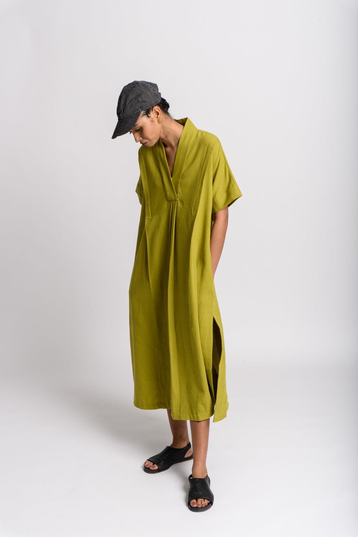 Lime green structured tunic Product Image
