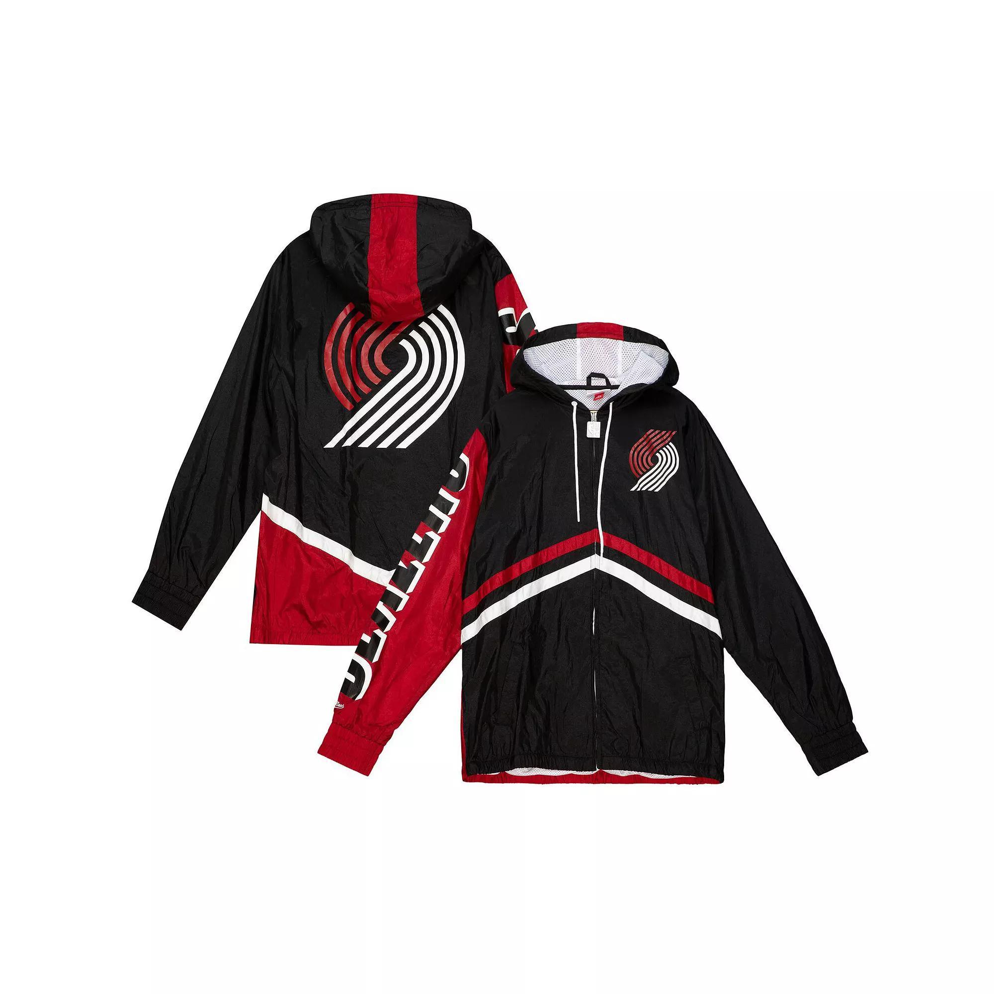 Men's Mitchell & Ness  Black Portland Trail Blazers Undeniable Full-Zip Windbreaker Jacket, Size: XL Product Image