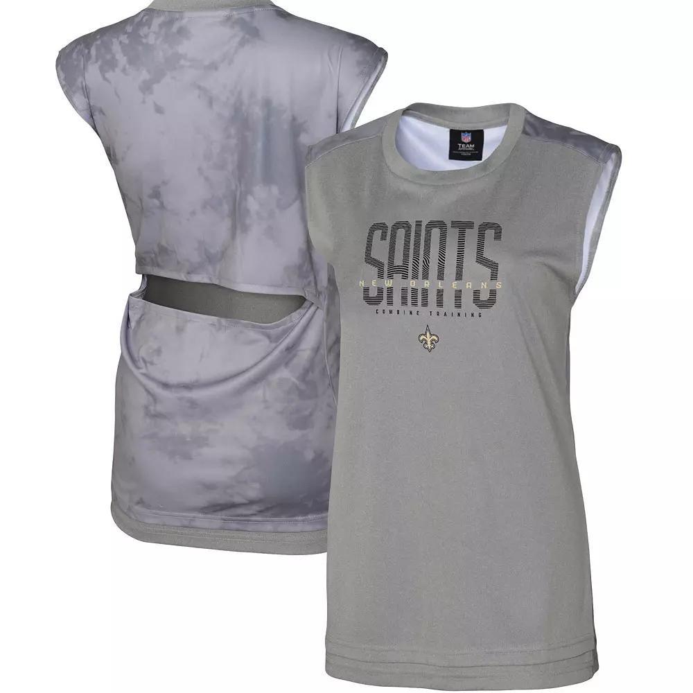 Women's Gray New Orleans Saints No Sweat Tank Top,  Product Image